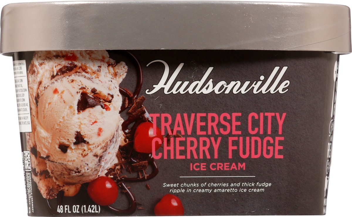 slide 9 of 9, Hudsonville Traverse City Cherry Fudge Ice Cream 48 fl oz, 48 fl oz