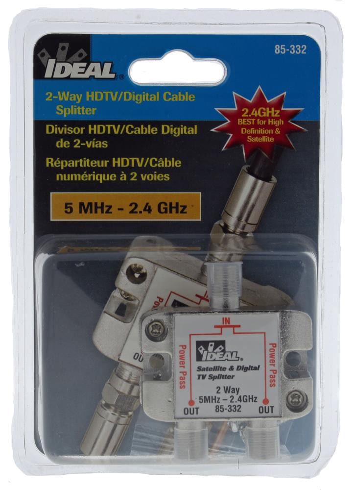 slide 2 of 5, IDEAL Zinc 2-way coax Video Cable Splitter, 1 ct