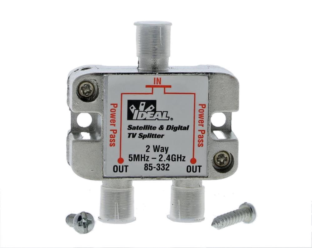 slide 1 of 5, IDEAL Zinc 2-way coax Video Cable Splitter, 1 ct