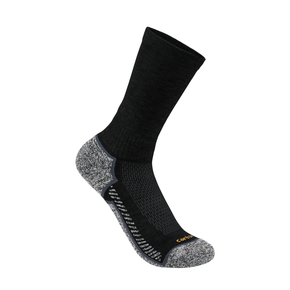 slide 2 of 2, Carhartt® Men's Force Midweight Large Crew Sock Pack - Black, 3 ct