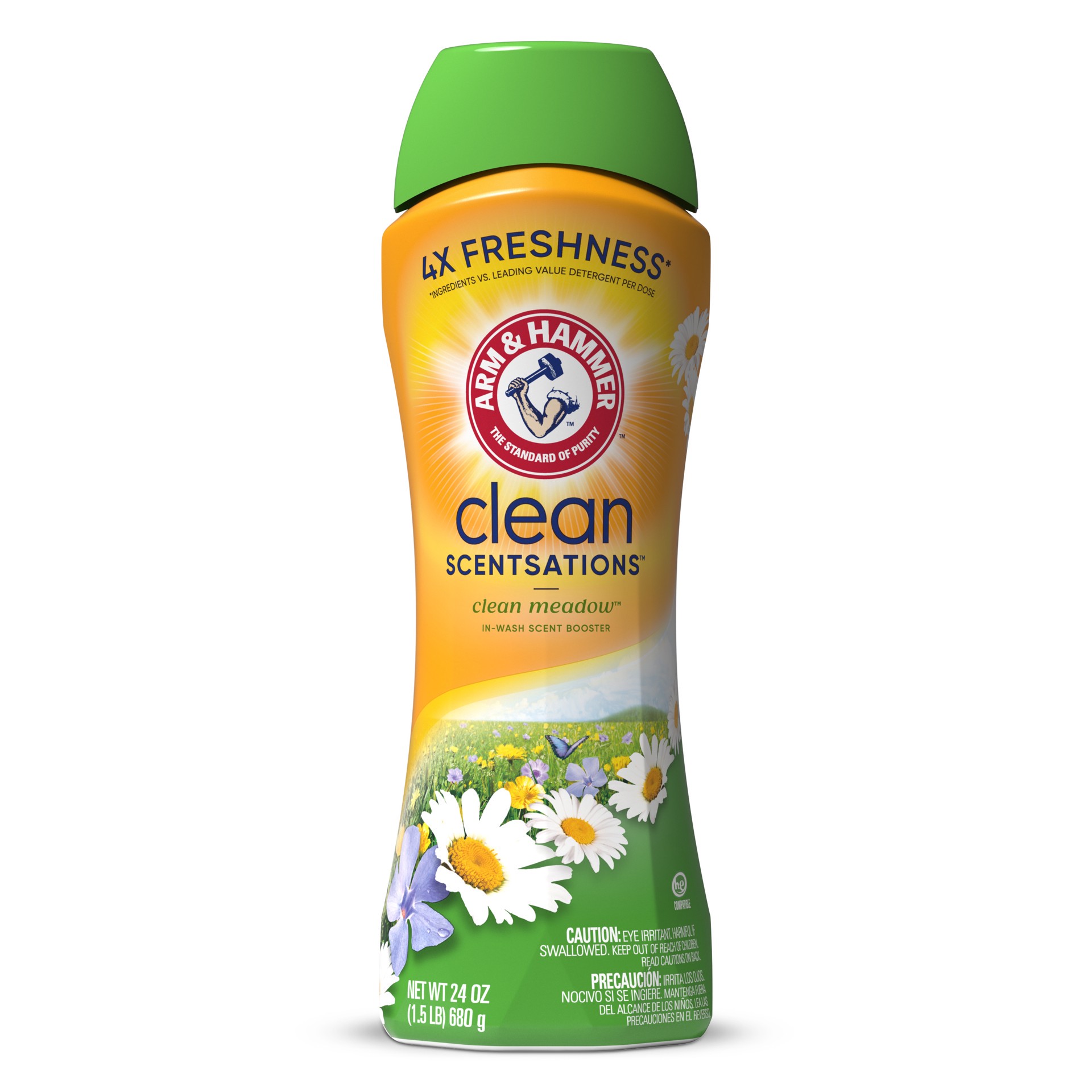 slide 1 of 9, ARM & HAMMER Clean Scentsations In-Wash Scent Booster, Laundry Scent Booster Clean Meadow scent, 24 Oz, 24 fl oz