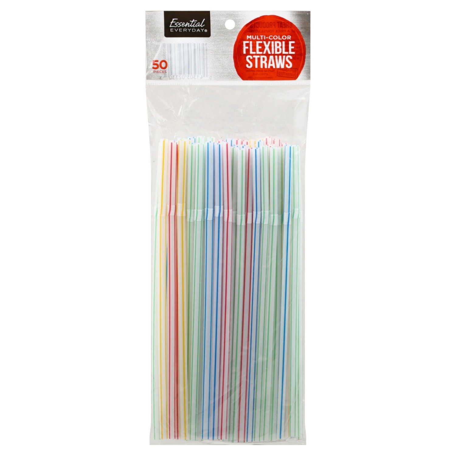 slide 1 of 1, Essential Everyday Flex Straws, 50 ct