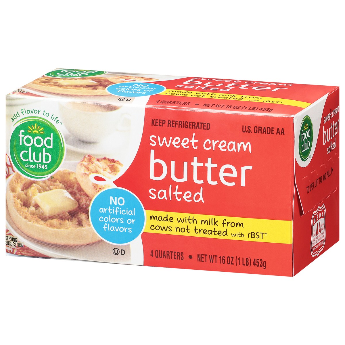 slide 4 of 9, Food Club Sweet Cream Salted Butter 4 ea, 4 ct