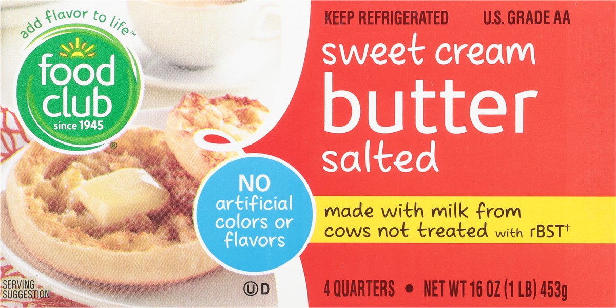 slide 2 of 9, Food Club Sweet Cream Salted Butter 4 ea, 4 ct