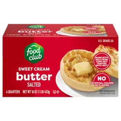 Food Club Sweet Cream Salted Butter 4 Each