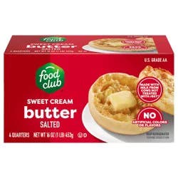 Food Club Sweet Cream Salted Butter 4 Each