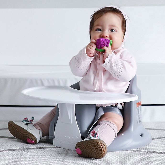 slide 4 of 7, Free-Standing Floor and Booster Seat - Grey, 1 ct