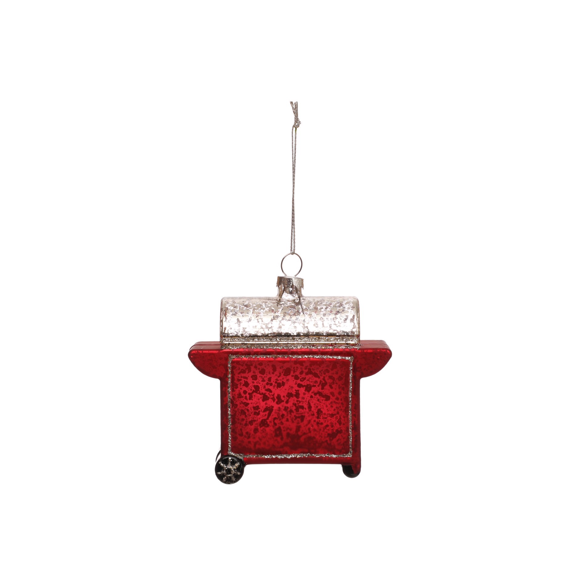 slide 2 of 3, 3.75" Red & Silver Grill Glass Ornament By Ashland, 3.75 in