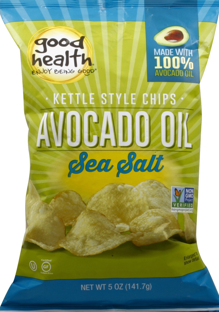 slide 5 of 5, Good Health Avocado Oil Sea Salt Kettle Style Potato Chips 5 oz, 1 ct