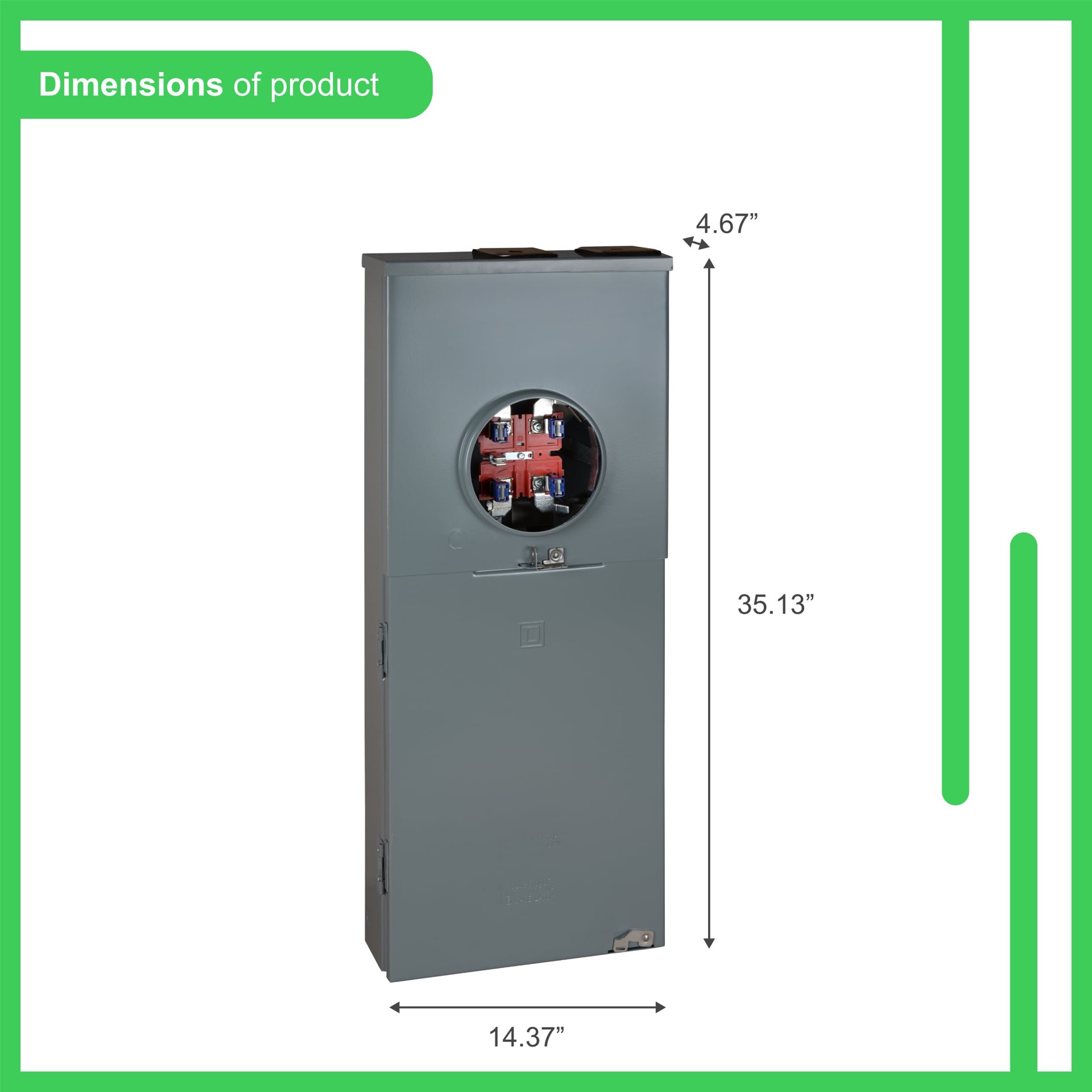 slide 2 of 3, Square D Homeline Ringless Overhead/Underground 100 -Amp 8 -Spaces 16 -Circuit Outdoor Main Breaker Meter Combo Load Center, 1 ct