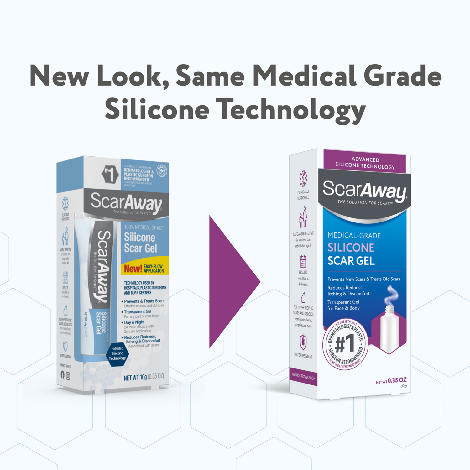 slide 4 of 5, ScarAway Silicone Scar Gel 0.35 oz, 1 ct