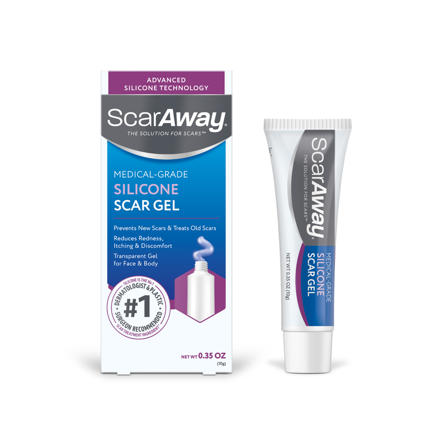 slide 1 of 5, ScarAway Silicone Scar Gel 0.35 oz, 1 ct