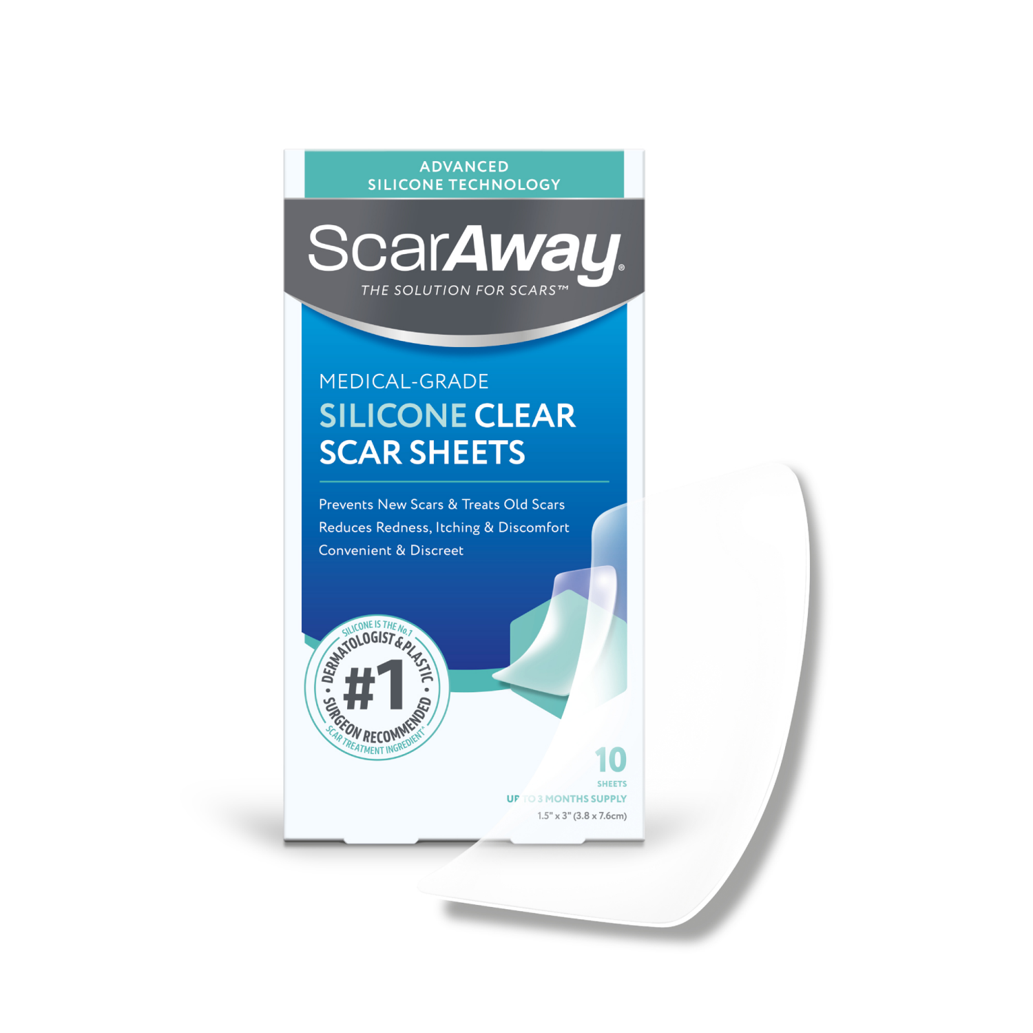 slide 1 of 5, Scaraway Clear Silicone Sheets, 6 ct
