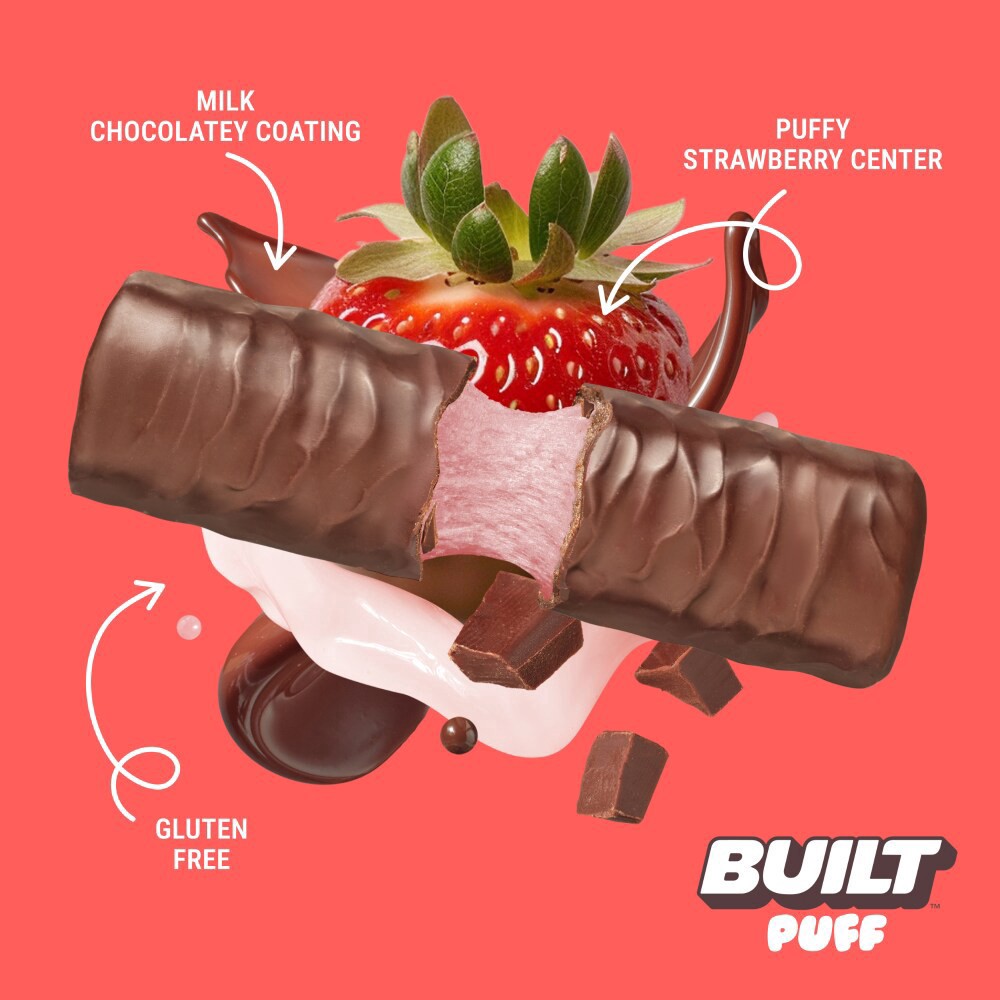 slide 5 of 6, Built™ Strawberries N' Cream Puff Protein Bar, 1 ct