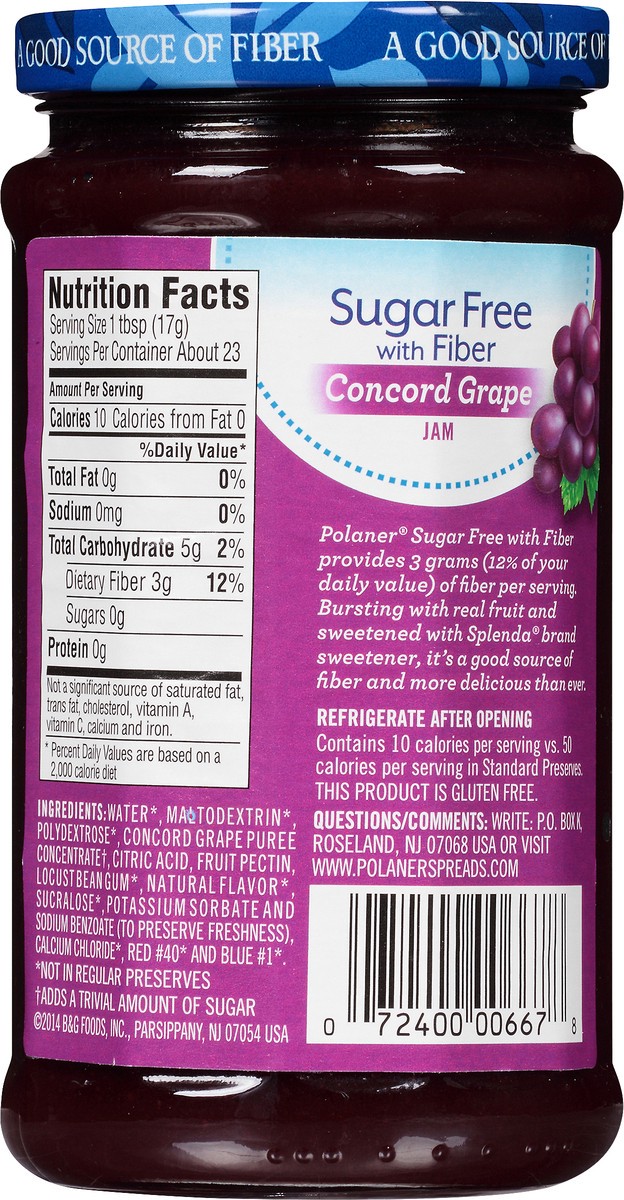 slide 3 of 7, Polaner Sugar Free Concord Grape Jam 13.5 oz, 13.5 oz