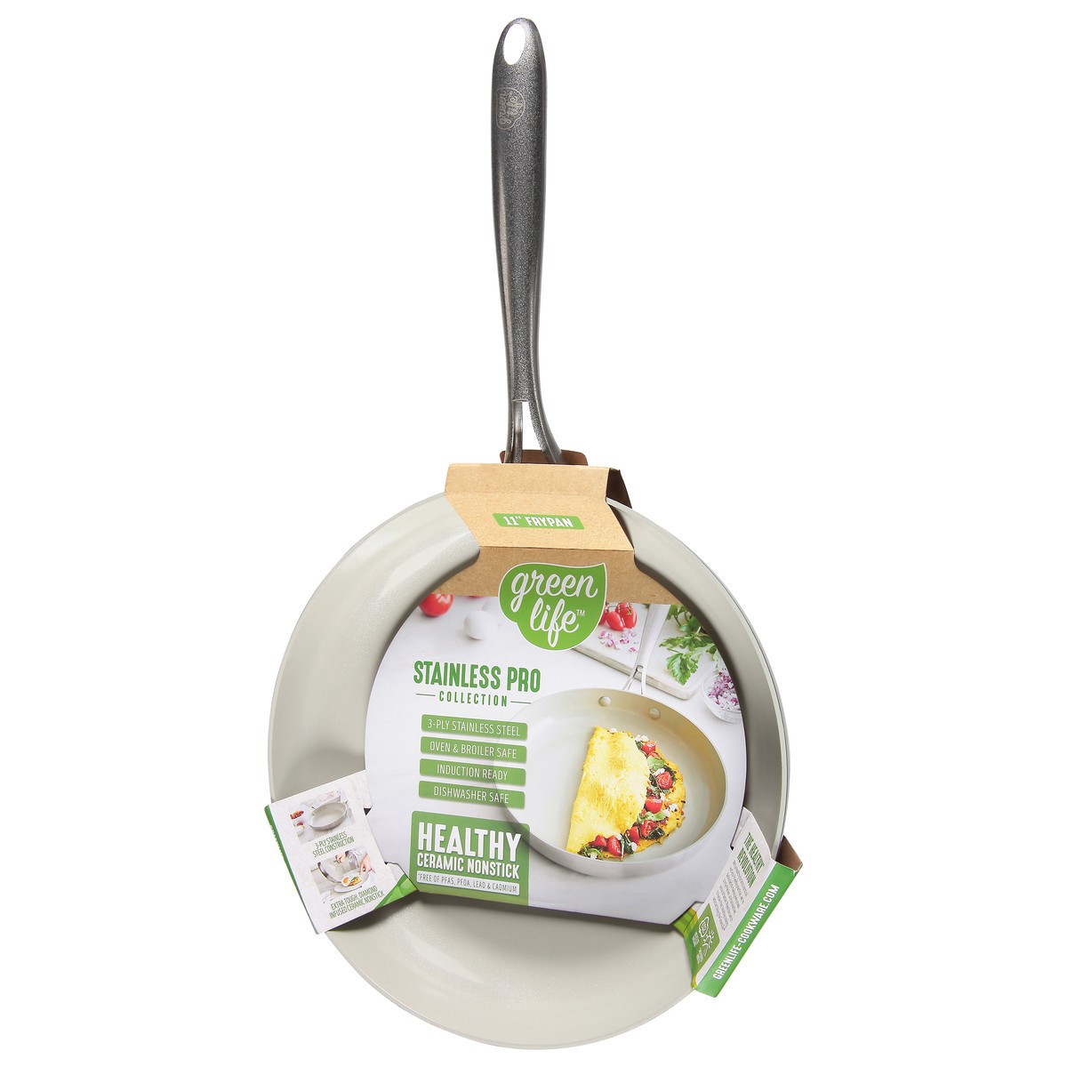 slide 4 of 11, Green Life Stainless Steel Fry Pan 11 Inch, 1 ct