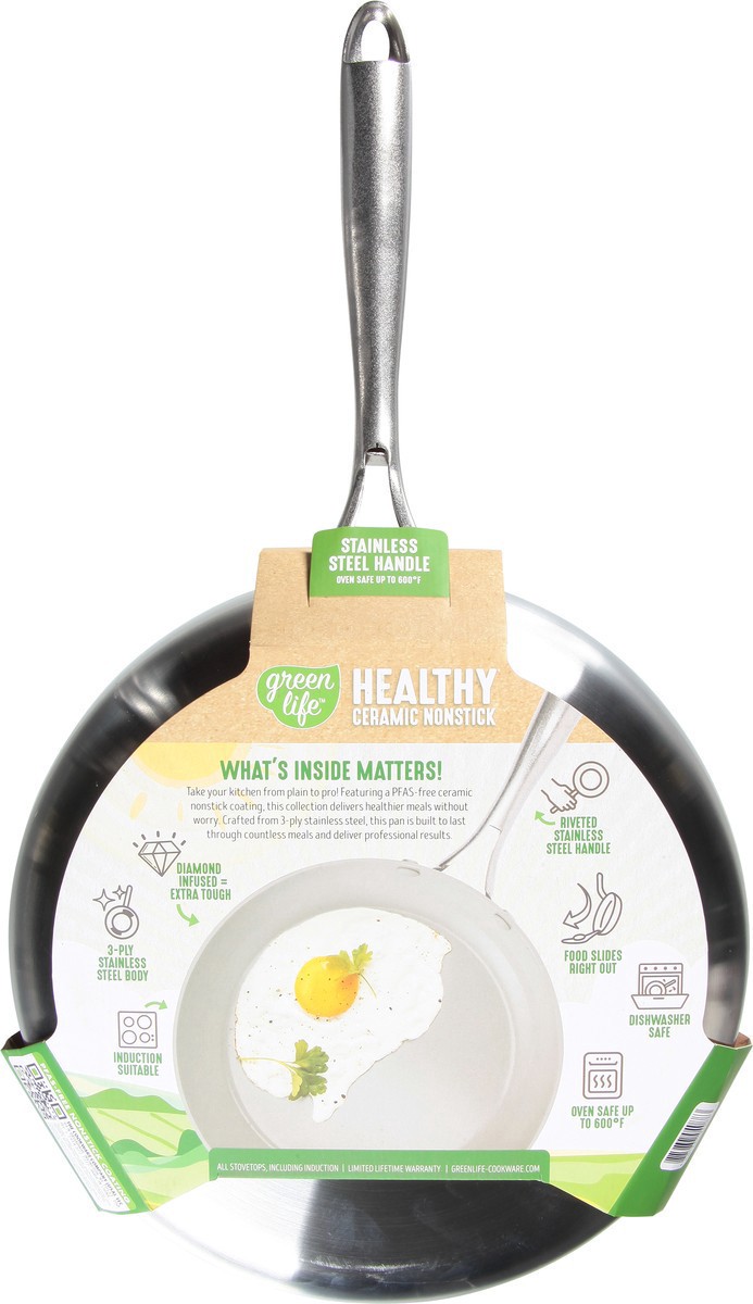 slide 2 of 11, Green Life Stainless Steel Fry Pan 11 Inch, 1 ct