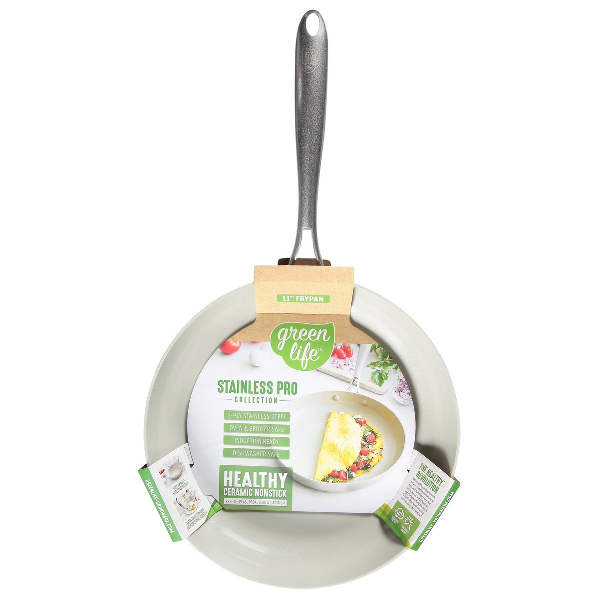 slide 7 of 11, Green Life Stainless Steel Fry Pan 11 Inch, 1 ct