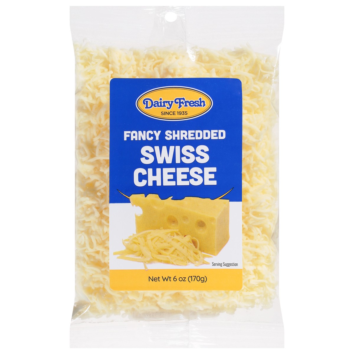 slide 1 of 1, Dairy Fresh Shredded Swiss, 6 oz