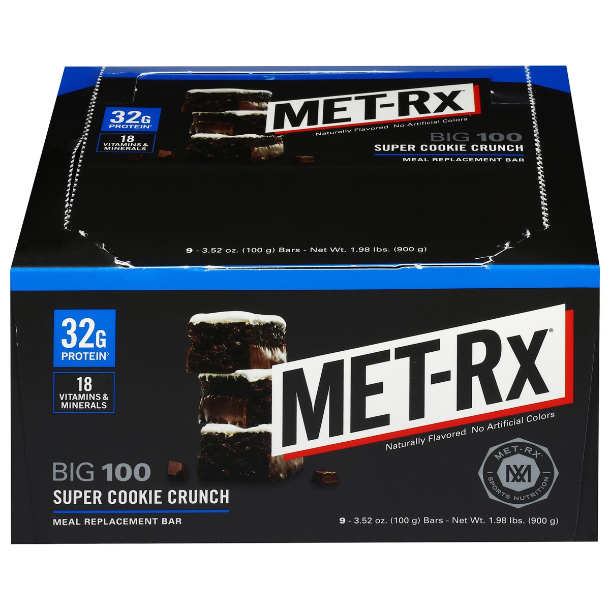 slide 1 of 13, MET-Rx Big 100 Super Cookie Crunch Meal Replacement Bars 9 - 3.52 oz Bars, 31.74 oz