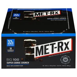 MET-Rx Big 100 Super Cookie Crunch Meal Replacement Bars 9 - 3.52 oz Bars
