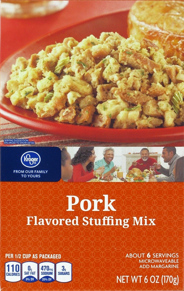 slide 1 of 1, Kroger Pork Flavored Stuffing Mix, 6 oz