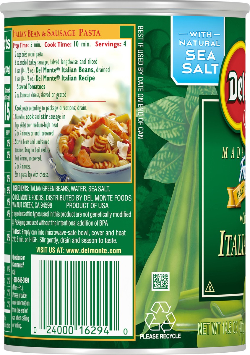 slide 5 of 7, Del Monte Fresh Cut Harvest Select Cut Green Italian Beans 14.5 oz Can, 14.5 oz