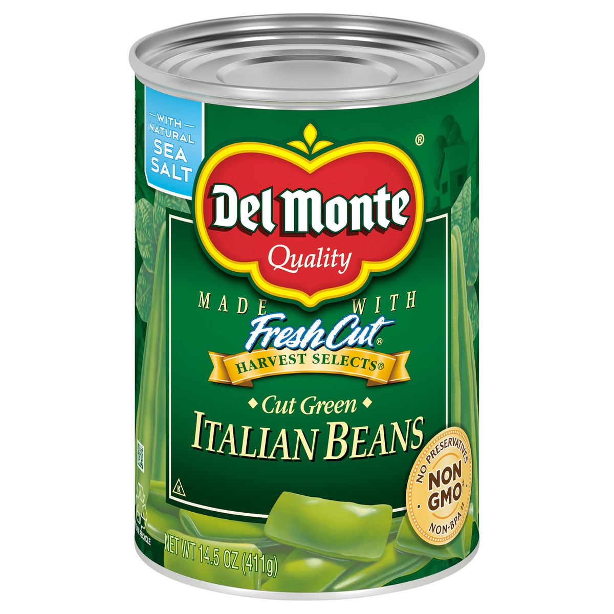 slide 1 of 7, Del Monte Fresh Cut Harvest Select Cut Green Italian Beans 14.5 oz Can, 14.5 oz