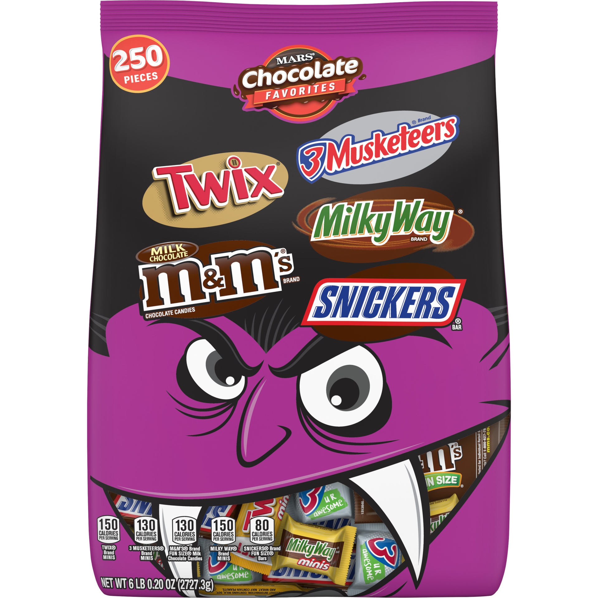 slide 1 of 1, Mixed MARS Chocolate Favorites Halloween Candy Bars Variety Mix 96.2-Ounce 250-Piece Bag, 96.2 oz