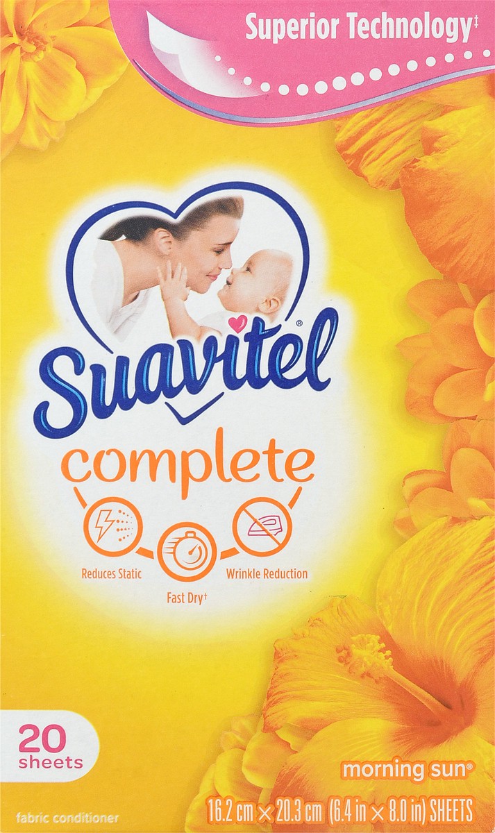 slide 5 of 11, Suavitel Fabric Conditioner Dryer Sheets Morning Sun, 20 ct