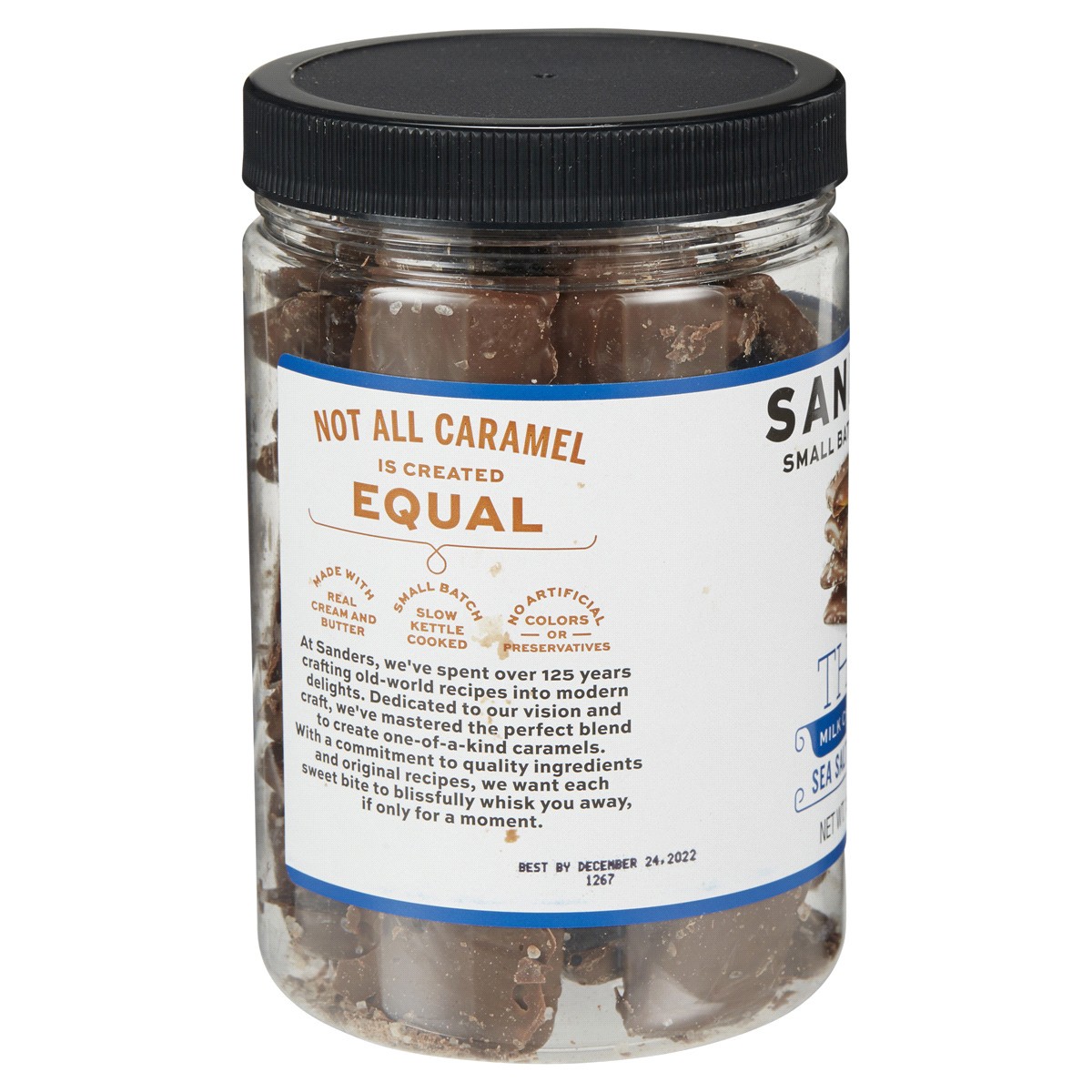 slide 4 of 8, Sanders Thins Milk Chocolate Sea Salt Caramels 18 oz, 18 oz