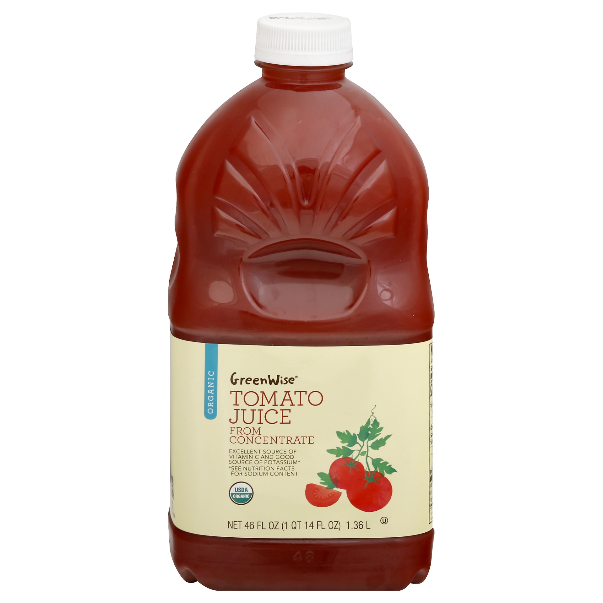 slide 1 of 1, Publix GreenWise Organic Tomato Juice From Concentrate - 46 oz, 46 oz