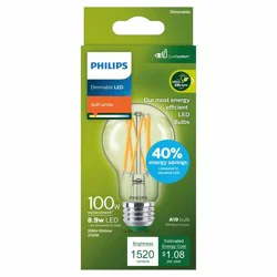 Philips 8.9-Watt A19 Dimmable LED Light Bulb - Soft White