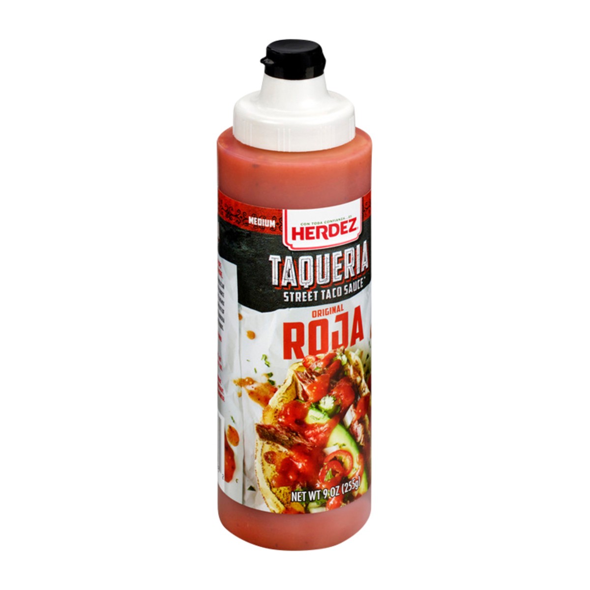 slide 5 of 7, Herdez Medium Original Roja Taqueria Street Taco Sauce™ 9 oz. Squeeze Bottle, 9 oz