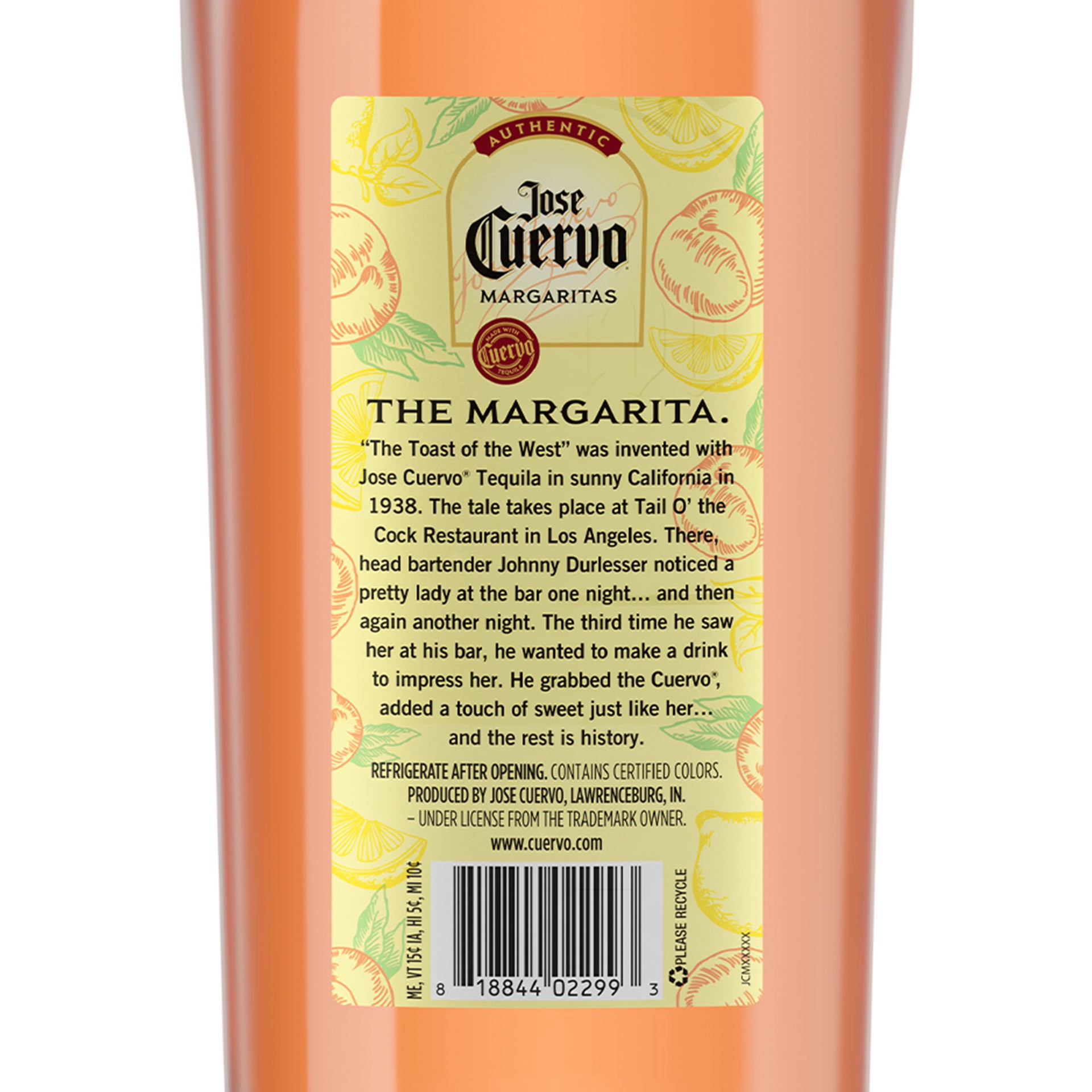 slide 6 of 6, Jose Cuervo Authentic Margarita Peach Lemonade Ready to Drink Cocktail (1.75 L), 1.75 liter