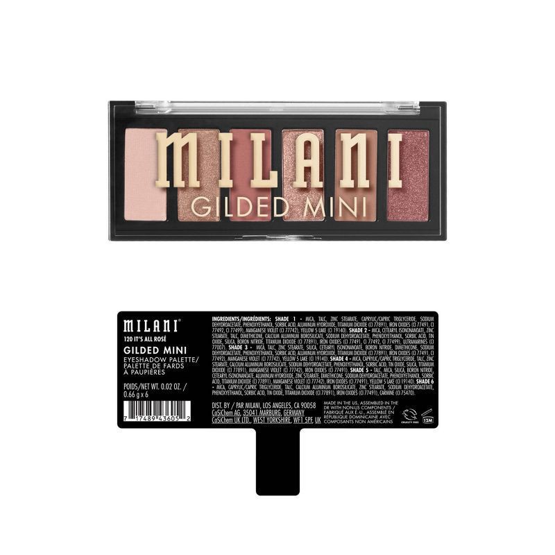slide 2 of 7, Milani Gilded Mini Eyeshadow Palette - It's All Rose - 0.17oz, 0.17 oz