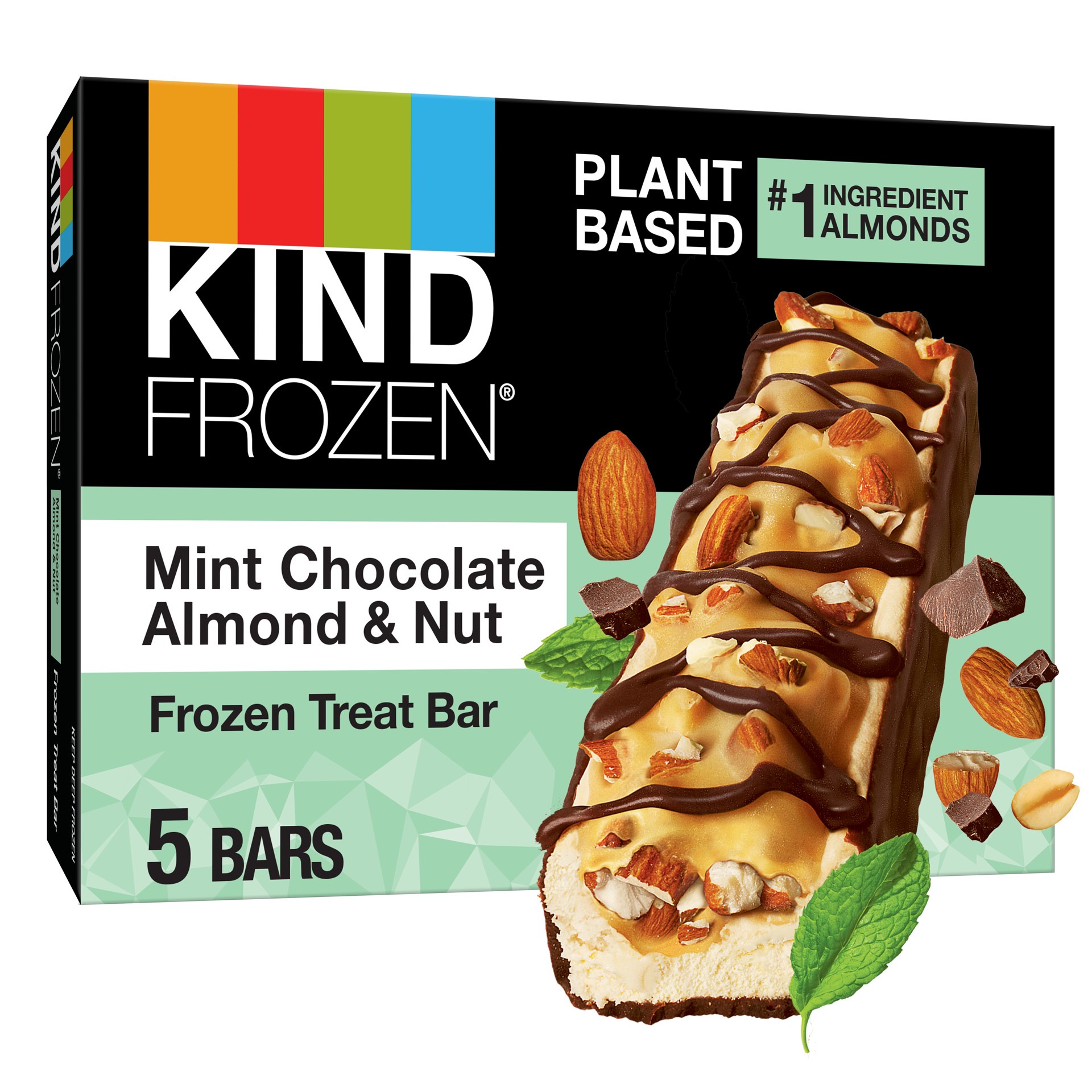 slide 1 of 2, KIND FROZEN Mint Chocolate Almond & Nut Treat Bars (Pack of 5), 8 fl oz