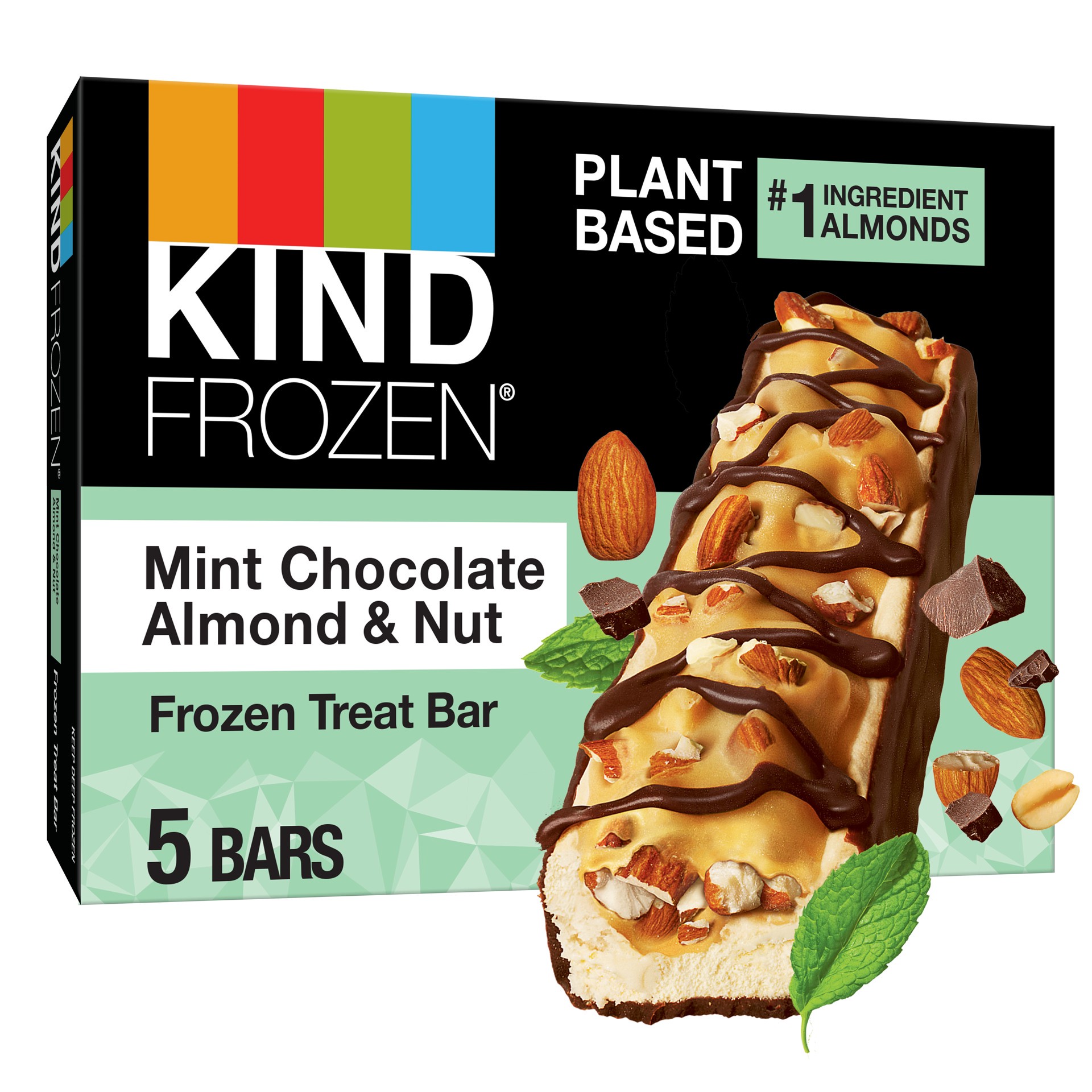 slide 1 of 1, KIND FROZEN Mint Chocolate Almond & Nut Treat Bars (Pack of 5), 8 fl oz