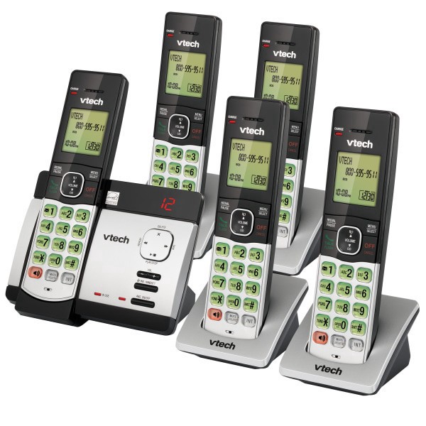 slide 2 of 3, VTech Cs5129-5 5-Handset Dect 6.0 Cordless Phone System With Digital Answering System, 80-0200-00, 1 ct