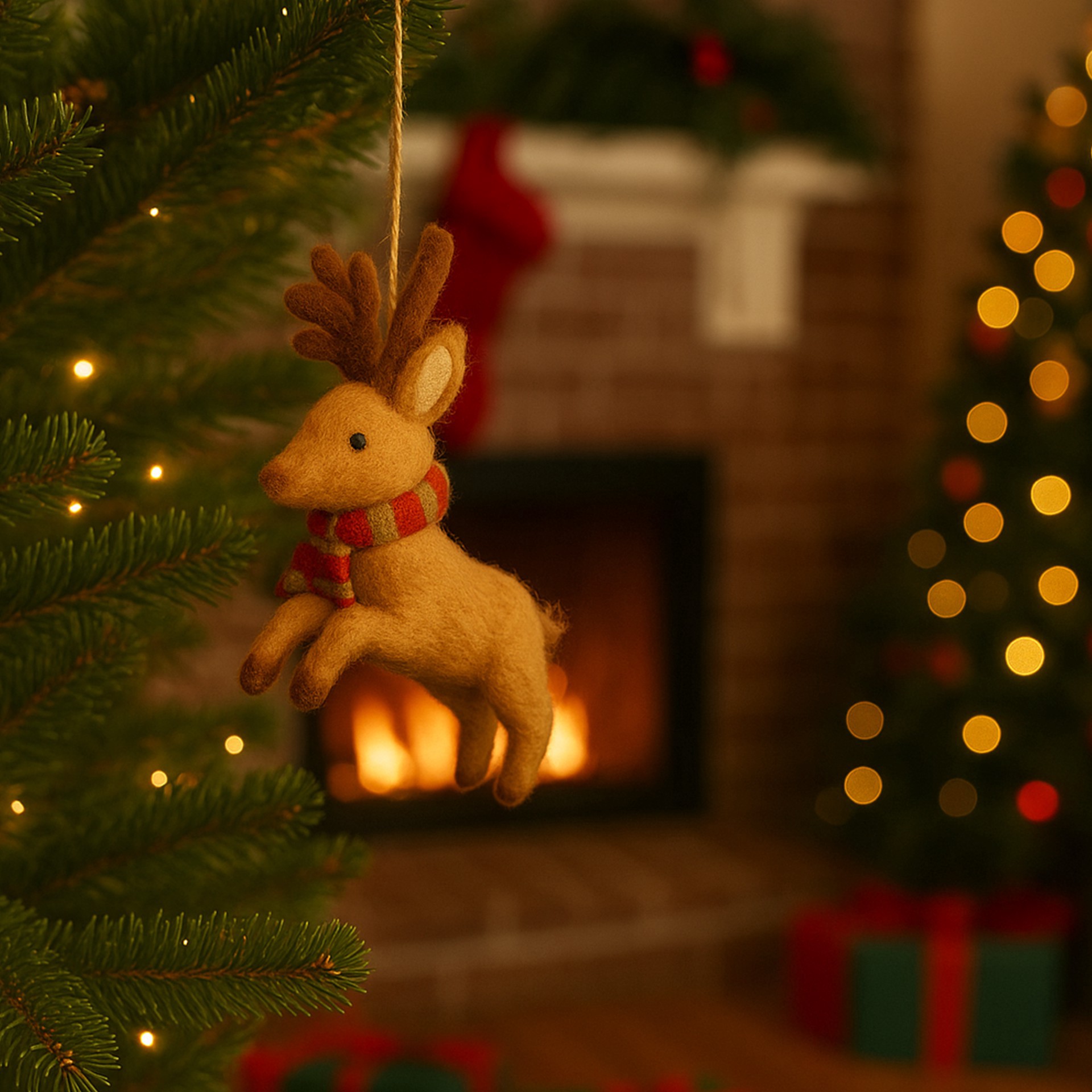 slide 3 of 3, Christmas Reindeer Felting Kit By Loops & Threads, 2.8 in x 1 in x 2.5 in