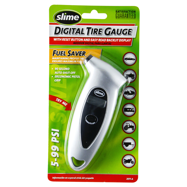 slide 1 of 2, Slime Digital LED Tire Gauge, 1 ct