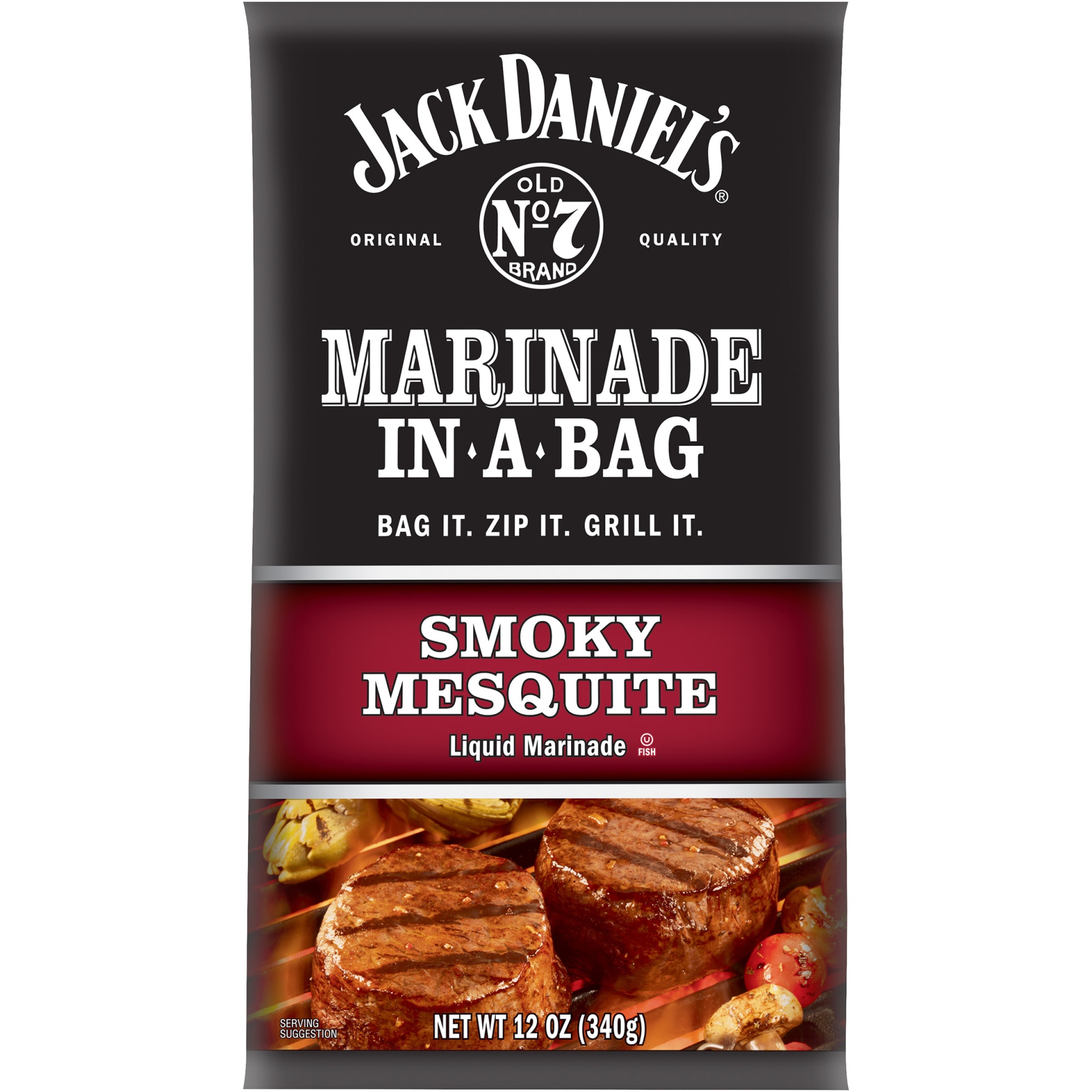 slide 1 of 2, Jack Daniel's Marinade In-A-Bag Smoky Mesquite Liquid Marinade, 12 oz