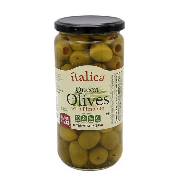slide 1 of 1, Italica Queen Olives With Pimiento, 14 oz