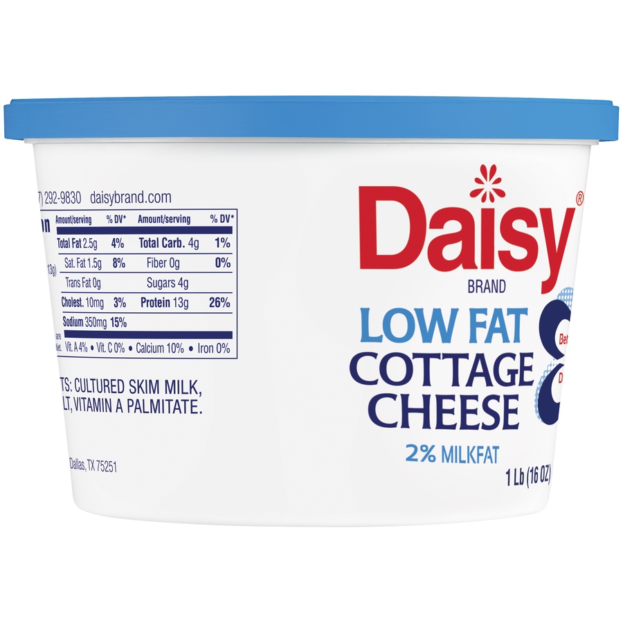 slide 7 of 8, Daisy Cottage Cheese, Low Fat, Small Curd, 2% Milkfat, 16 oz