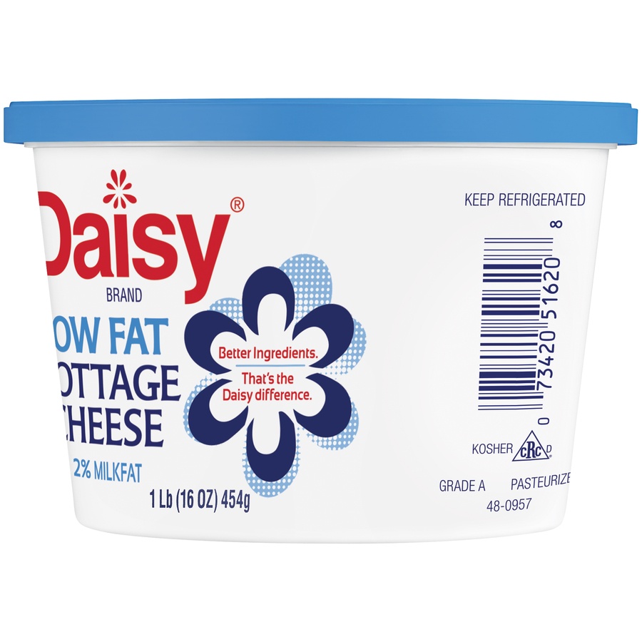 slide 5 of 8, Daisy Cottage Cheese, Low Fat, Small Curd, 2% Milkfat, 16 oz