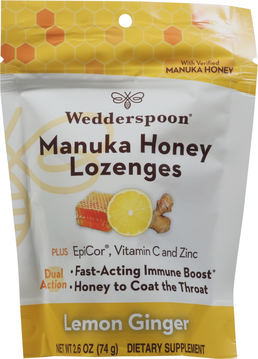 slide 6 of 9, Wedderspoon Lemon Ginger Lozenges, 2.6 oz