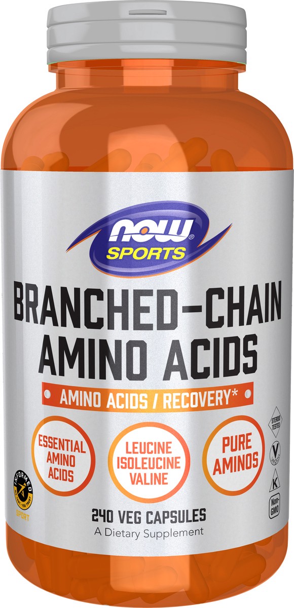 slide 7 of 8, NOW Sports Branched Chain Amino Acids - 240 Veg Capsules, 240 ct