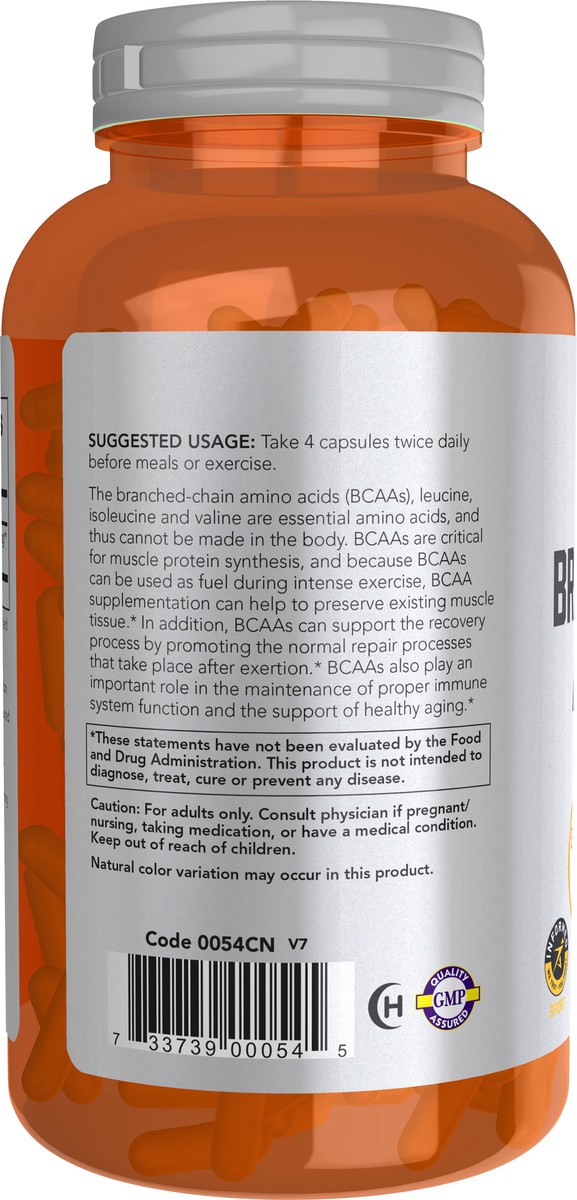 slide 4 of 8, NOW Sports Branched Chain Amino Acids - 240 Veg Capsules, 240 ct