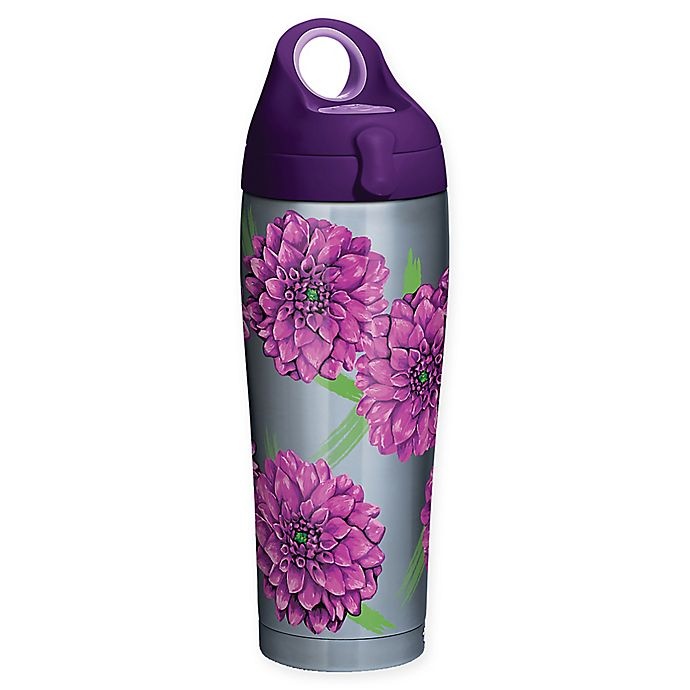 slide 1 of 1, Tervis Painted Dahlias Stainless Steel Water Bottle with Lid, 24 oz