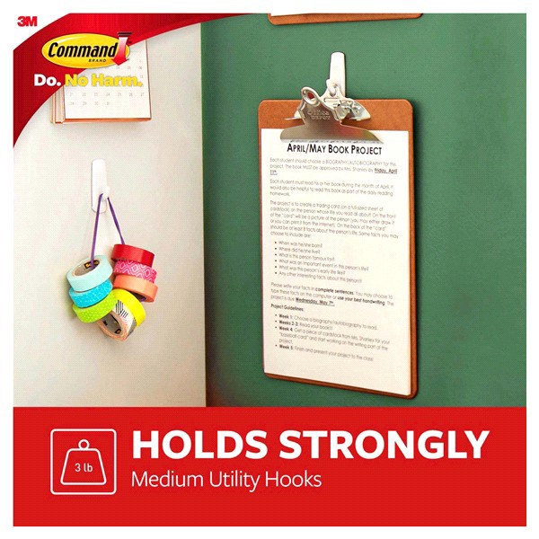 slide 3 of 29, Command Medium Hooks Mega Pack, White, 24 ct